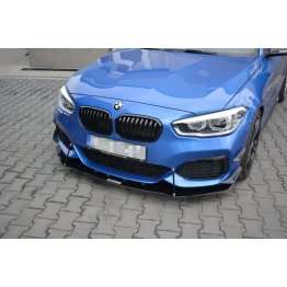 Накладка сплиттер на передний бампер Вариант 5 на BMW 1 F20 M-Power рестайл